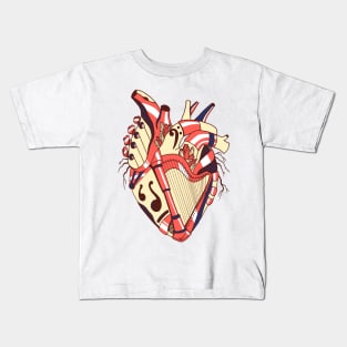 Choco Retro No 2 Musical Heart Kids T-Shirt